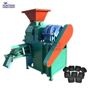 High Pressure Turkey Organic Coal Block Charcoal Granules Charbon Compresse Briquette Machine With Conveyor EPC thumbnail-1