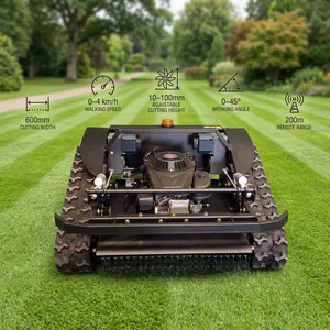 Vigorun Tech VTLM600 Gasoline RC Rubber Track Lawn Mower Wireless Remote Control Grass Trimmer Robot Best Price High Quality thumbnail-3