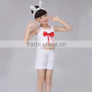 New Children's Day Cute Girls White Rabbit Summer Animal Children Dance Costume for Stage thumbnail-2