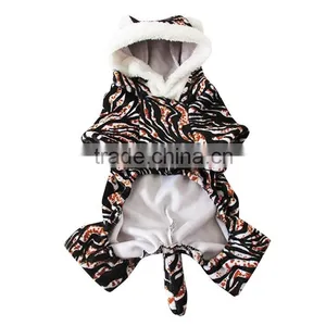 Black and White Dog Tiger Clothes With Warp-knitted Velvet Fit for Spring Autumn and Winter thumbnail-4