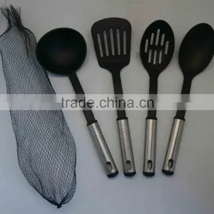 5PCS NYLON KITCHEN TOOL SET WITH MESH BAG, S/S HANDLE COOKING UTENSIL thumbnail-1