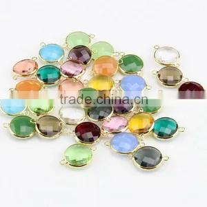 JFG0505 Wholesale Crystal Gemstone Bezel Round Connectors Quality Choice thumbnail-1