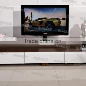 2015 Lacquer Plasma Natural Venner White Drawer MDF TV Stand1456F thumbnail-3