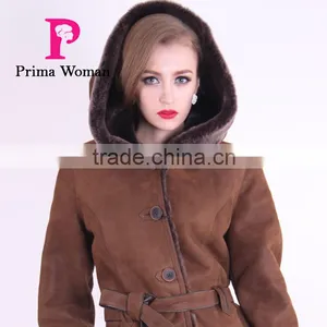 New Design Winter Women Long Slim Fit Wool Fur Coat thumbnail-4