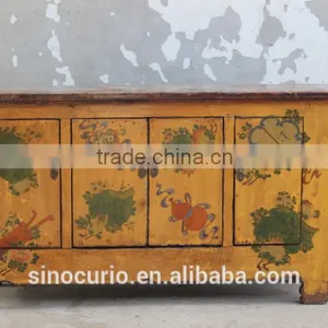 Asian Antique Vintage Hand Painted Mongolia Cabinet thumbnail-1