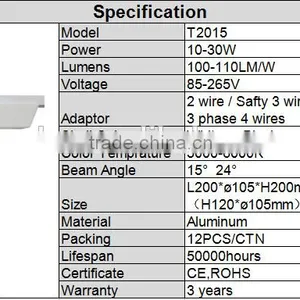 2016 Hot Sale LED Track Light 100LM/W 10-30W With 3 Years Warranty thumbnail-2