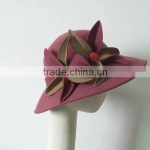 New Arrival Felt Hat Trimming With Two Felt Flowers thumbnail-1