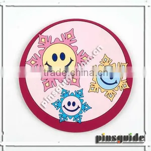 Smiling Eco-friendly Cheap Promotional Soft PVC Fancy Cup Mats For Gift thumbnail-1