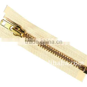 5# Antique Brass Open End Metal Zipper With DA Puller thumbnail-1