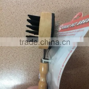 2016 Easy Clean Anti-allergic Pet Grooming Products Wood Handle Big Stainless Steel Dog Comb thumbnail-3