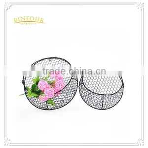 Metal Wire Desk Storage Basket Sundries Basket Fruit Basket for Home Deco thumbnail-1