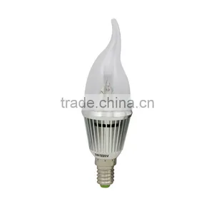 HUGEWIN 3w E14 Candle Light LED Bulb E14 Silver Color 90LM per Watt thumbnail-1