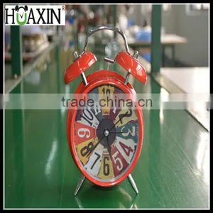 2016 Newest Red Cute Girl Alarm Clock With Double Bells for the New Year thumbnail-1