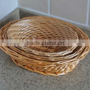 Eco-friendly Oval Weave Wicker Bread Baskets Wicker Hamper Basket thumbnail-1
