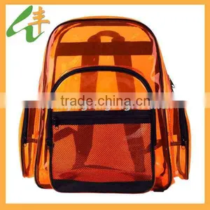 2014 Hotsale Kid's Clear Light Orange Pvc Backpack thumbnail-1