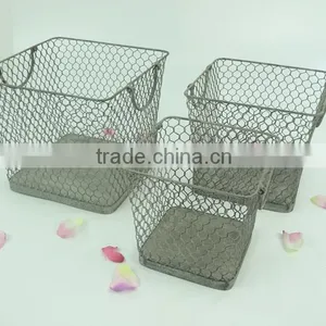 French Decorative Handmade Storage Wire Basket thumbnail-1