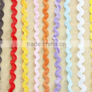 100% Polyester Ric Rac Ribbon Wave Edge Rayon Ribbon thumbnail-2