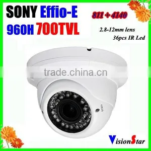 Sony Effio-E 4140gg 700tvl 960h Ccd With Osd Menu Varifocal Lens 2.8-12mm Motion Detection Infrared Security ir Dome Camera thumbnail-1