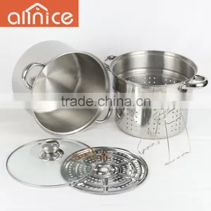 American Pasta Cooking Pot Stainless Steel Steamer Kitchen Pot thumbnail-3