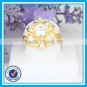 2015 New Fashion Girls Crystal Gold Rings Design for Women With Price thumbnail-3