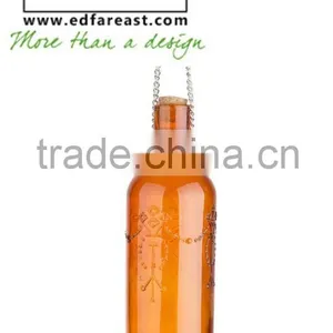 Coloured Glass Birdseed Feeding Bottle thumbnail-5