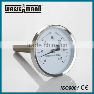 Stainless Steel Differential Bourdon Tube Temperature Gauge thumbnail-3