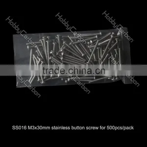 SS016 500pcs/lot Hot Sale Hobby Carbon M3*30mm Hex Button Stainless Steel Screw Price thumbnail-1