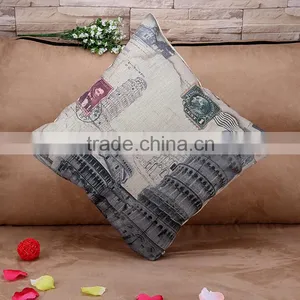 2015 Europeanism Leaning Tower Pisa Cotton and Linen Hold Pillow Sofa Cushion Cover Home Furnishing Hold Pillow thumbnail-2