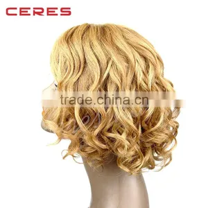 Ombre Lace Front Wig Cheap Fashion Female Beauty Two-tone Human Hiar Wigs African American Short Curly Wig For Black Women thumbnail-3