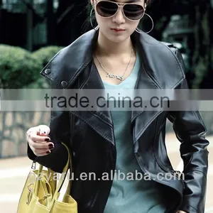 Black Pure Leather Jacket Tailor for Woman thumbnail-1