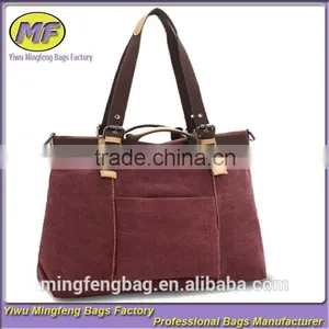 2016 Wholesale Custom Lady Hand Bag Fashionable Tote Canvas Lady Bag Quality Choice thumbnail-1