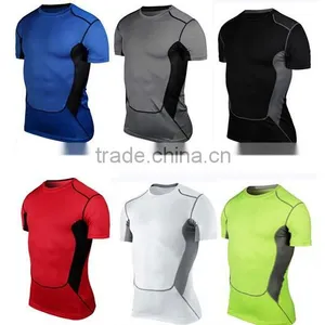 Men's Short Sleeve Sport Quick Dry Stretch Casual Moisture Wicking CompressedT-Shirts thumbnail-1