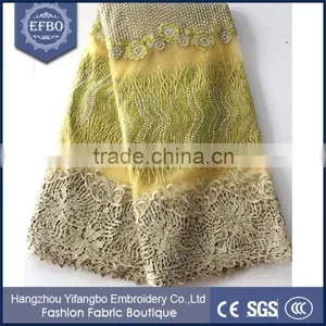 A Large Number Stones Style Tulle French Nigerian Net Lace For Wedding Dresses thumbnail-5