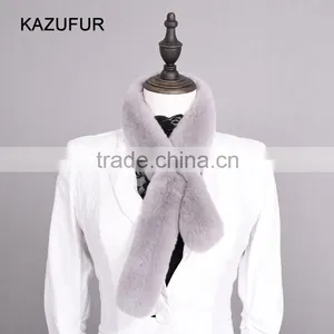 High Quality Small Size Casual Fashion Rex Rabbit Fur Scarf for Women/girls KZ160055 thumbnail-1