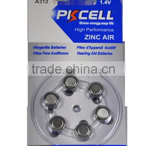 PKCELL A10 A312 A675 A13 Hearing Aid Battery 1.4v Zinc Air Button Cell Battery thumbnail-1