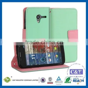 C&T Wallet Flip PU Folio Leather Cover Case Stand for Motorola Moto X thumbnail-1