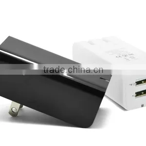 Portable Dual Usb Home Travel Charger us Plug for Iphone, Ipad, Samsung and Tablet thumbnail-1