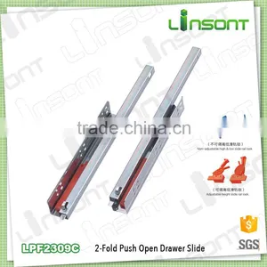 Hardware Supplies 2-fold Undermount Push Open Slide Rails Hardwares Drawer Slide thumbnail-1