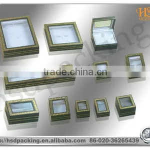 Classial Wooden Jewelry Box Wholesale,display Single Jewelry Ring Case With PVC Window in Guangzhou thumbnail-1