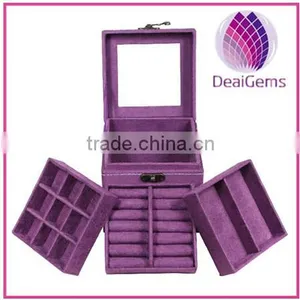 Christmas Gift 3 Sheets Inside Lint Jewelry Box for Girls thumbnail-1