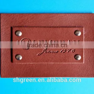 High Quality Sew-on Leather Badge for Hat thumbnail-2