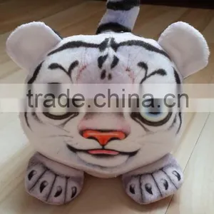 3 D Plush White Tiger Cellphone Seat Plush Toy White Tiger Shaped Mobile Phone Holder Plush Tiger Shaped Mobile Seat Holder thumbnail-1