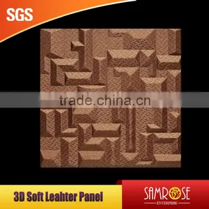3d Leather Wall Protector Textured Surface Panels Leather Wainscot (Magnificient) thumbnail-1