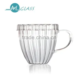Popular 300ml Heat-resisting High Borosilicate Glass Tea Cup With Handle Lid N6285 thumbnail-1
