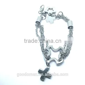 Gold Plated Handmade Leather Bracelet Anchor thumbnail-2