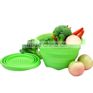 Travel Camping Household Silicone Collapsible Strainer thumbnail-1