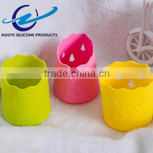 Candy Color Glass Bottle Silicone Cup Sleeve for Creative Mug thumbnail-5