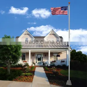 25Ft Aluminum Sectional Flagpole Kit Outdoor Halyard Pole + 2PC US American Flag thumbnail-1