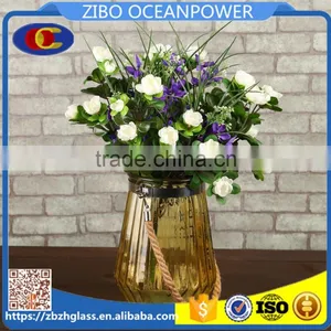 Stripe Colorful Rope Handle Glass Vase thumbnail-1