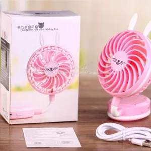 Handheld Mini Cartoon Style USB Folding Fan for Girls In Summer thumbnail-3
